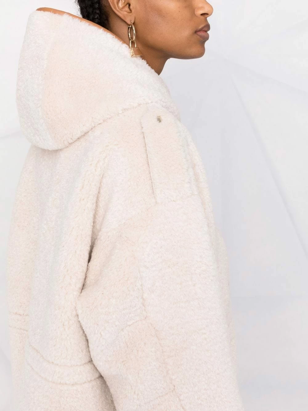 Maje Contrasting edge hooded shearling coat faux fur & shearling coats of women 5 Maje contrasting edge hooded shearling coat