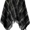 Maje plaid knitted cape