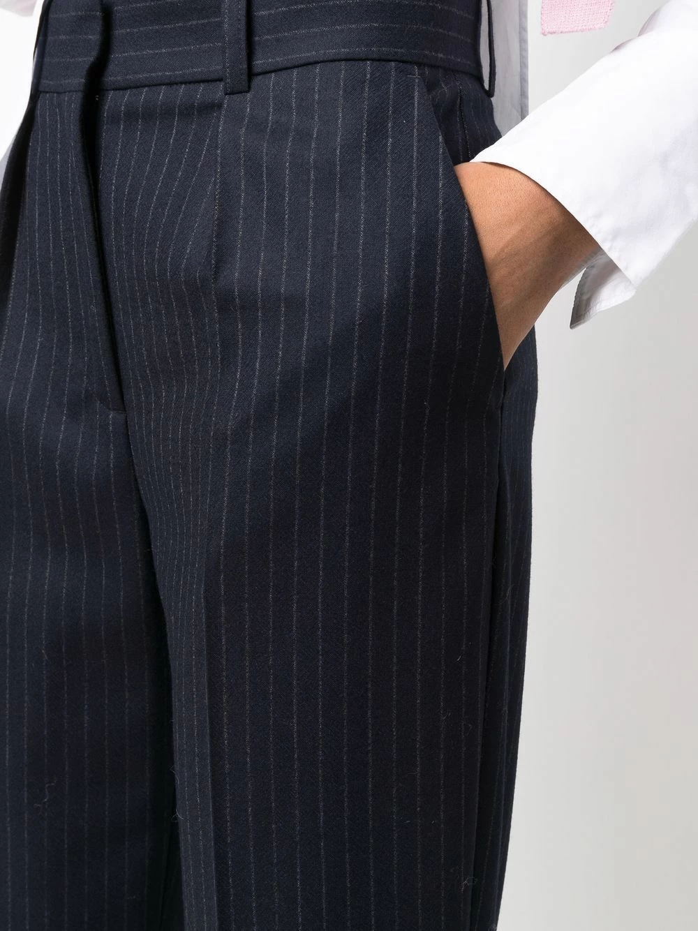 Maje Pinstripe pleated crop leg trousers cropped pants of women 7 Maje pinstripe pleated crop-leg trousers