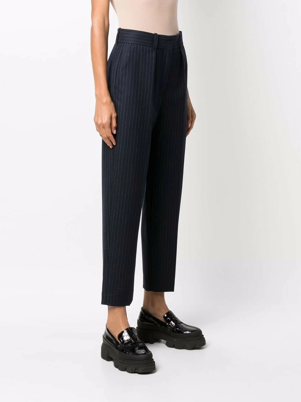 Maje Pinstripe pleated crop leg trousers cropped pants of women 5 Maje pinstripe pleated crop-leg trousers