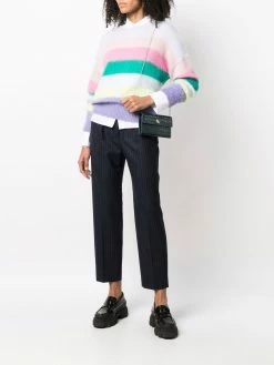 Maje pinstripe pleated crop-leg trousers