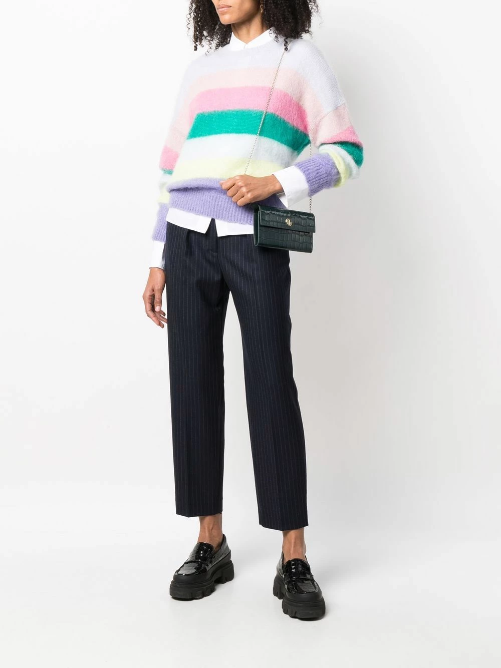 Maje Pinstripe pleated crop leg trousers cropped pants of women 4 Maje pinstripe pleated crop-leg trousers