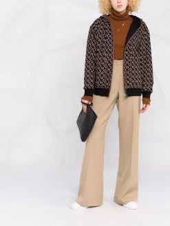 Maje Trame monogram-print hoodie