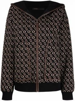 Maje Trame monogram-print hoodie