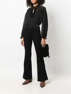 Maje belt-waist flared jeans