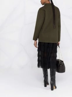 Maje tie-fastening wool jacket