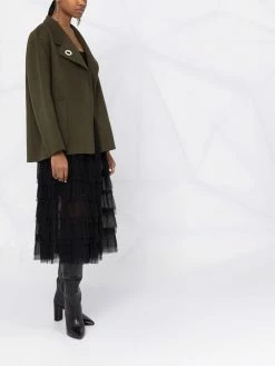 Maje tie-fastening wool jacket