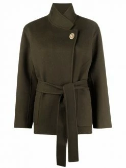 Maje tie-fastening wool jacket