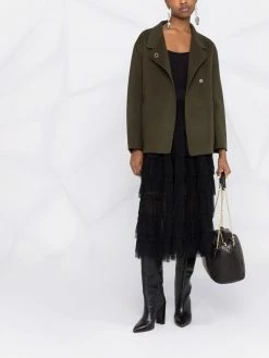 Maje tie-fastening wool jacket