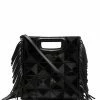 Maje fringe-detail leather tote bag