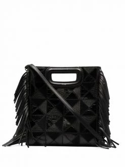 Maje fringe-detail leather tote bag