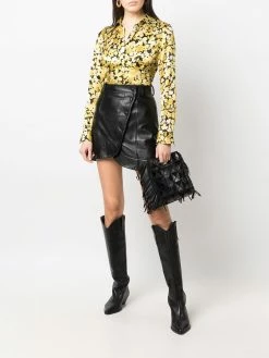 Maje fringe-detail leather tote bag