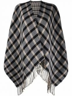 Maje check-pattern wool-blend scarf