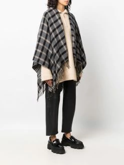 Maje check-pattern wool-blend scarf