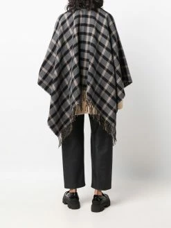 Maje check-pattern wool-blend scarf