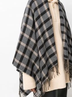 Maje check-pattern wool-blend scarf