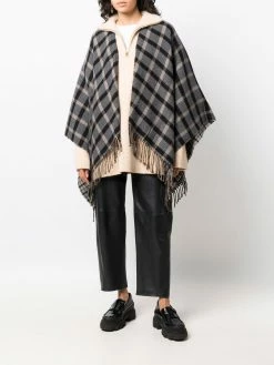 Maje check-pattern wool-blend scarf