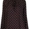 Maje monogram-pattern wide-sleeves blouse