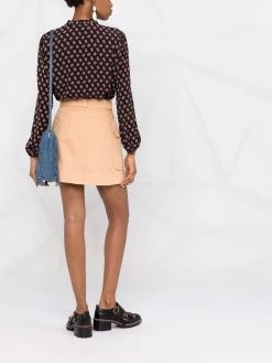 Maje monogram-pattern wide-sleeves blouse