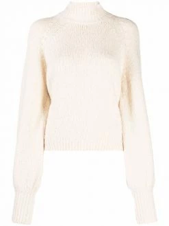 Maje purl-knit mock-neck jumper
