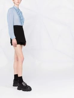 Maje high-waisted layered shorts