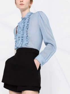 Maje high-waisted layered shorts