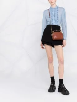 Maje high-waisted layered shorts