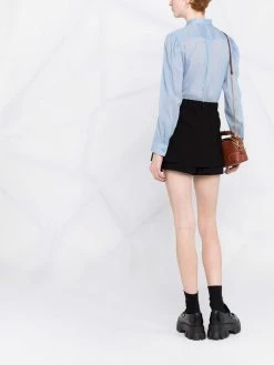 Maje high-waisted layered shorts