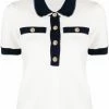 Maje contrasting trim knitted polo top