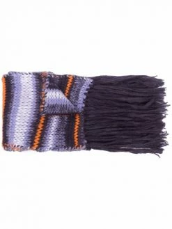 Maje striped knitted scarf