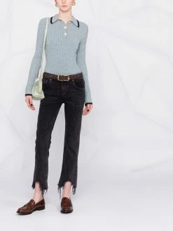 Maje straight-leg ripped jeans