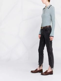 Maje straight-leg ripped jeans