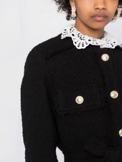 Maje Tweed tie waist coat single breasted coats of women 10 Maje tweed tie-waist coat