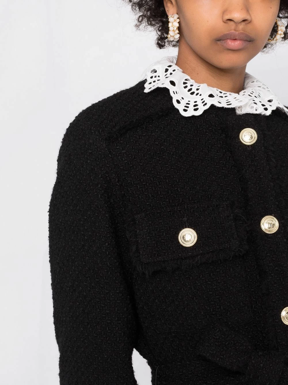 Maje Tweed tie waist coat single breasted coats of women 5 Maje tweed tie-waist coat