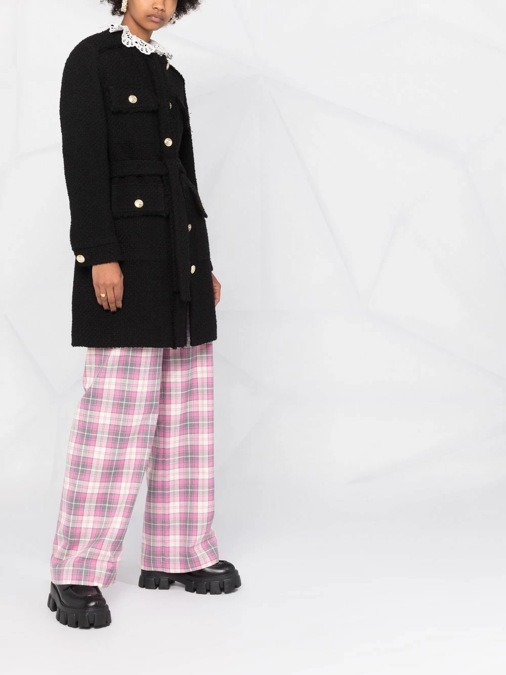 Maje Tweed tie waist coat single breasted coats of women 8 Maje tweed tie-waist coat