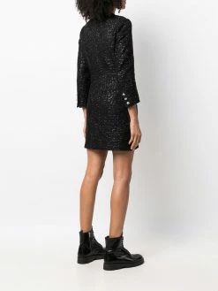 Maje sequin-embellished knit V-neck dress
