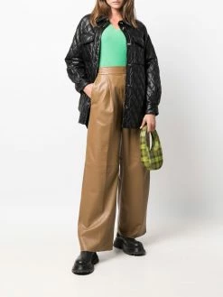 Maje quilted faux-leather jacket