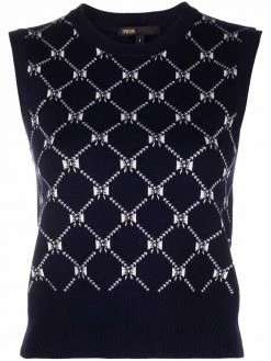 Maje Milia diamond pattern knitted top