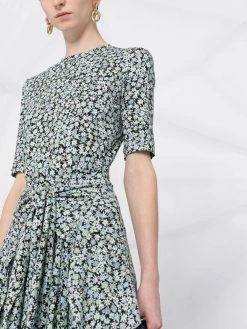 Maje floral-print trompe l'oeil scarf-skirt dress