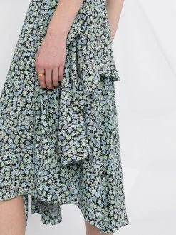 Maje floral-print trompe l'oeil scarf-skirt dress