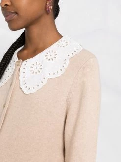 Maje broderie anglaise cardigan