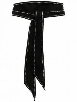 Maje two-tone tie-fastening belt
