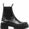Maje chunky slip-on leather boots