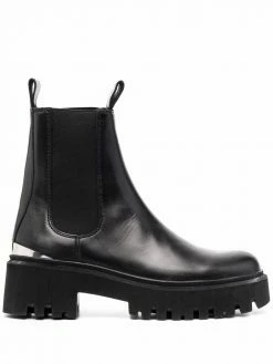 Maje chunky slip-on leather boots