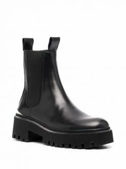 Maje chunky slip-on leather boots