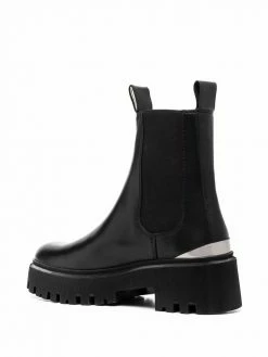 Maje chunky slip-on leather boots