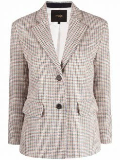 Maje tailored check-print blazer