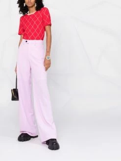 Maje patterned crew neck jumper