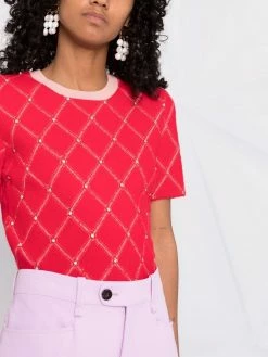 Maje patterned crew neck jumper