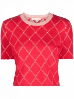 Maje patterned crew neck jumper